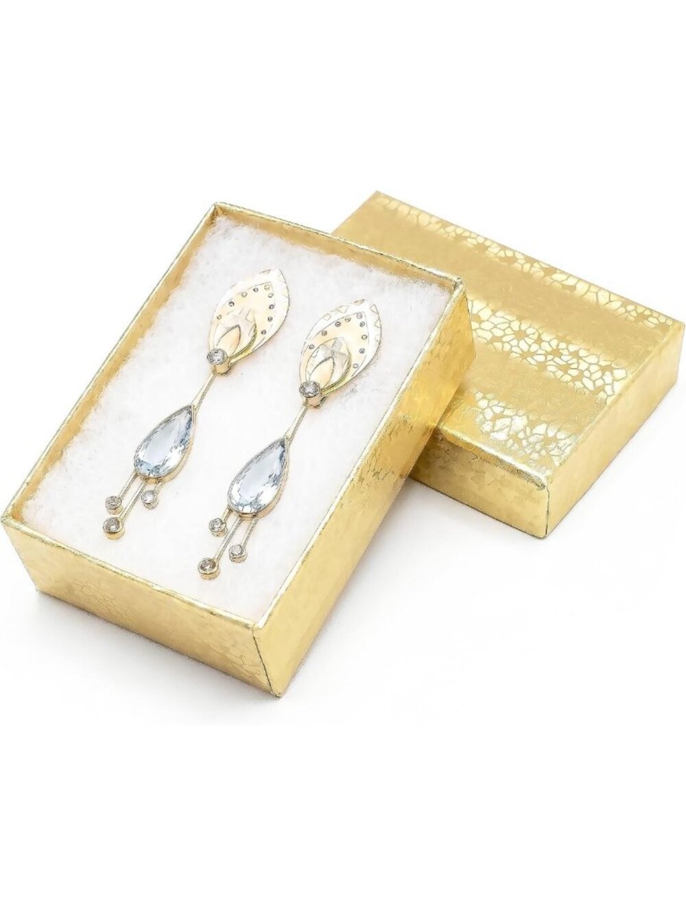 100 Cardboard Jewelry Gift Boxes with Inserts - Elegant Gold Foil Design, 100